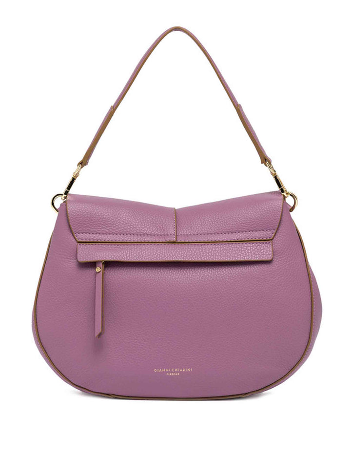 Spatarella Borse a spalla donna Helena Round in pelle viola Saldi