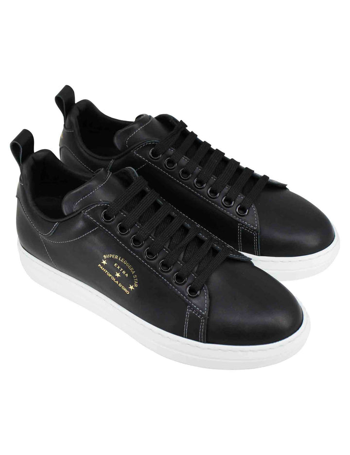 Spatarella Sneakers uomo Court classic in pelle nera Spedizione Gratuita