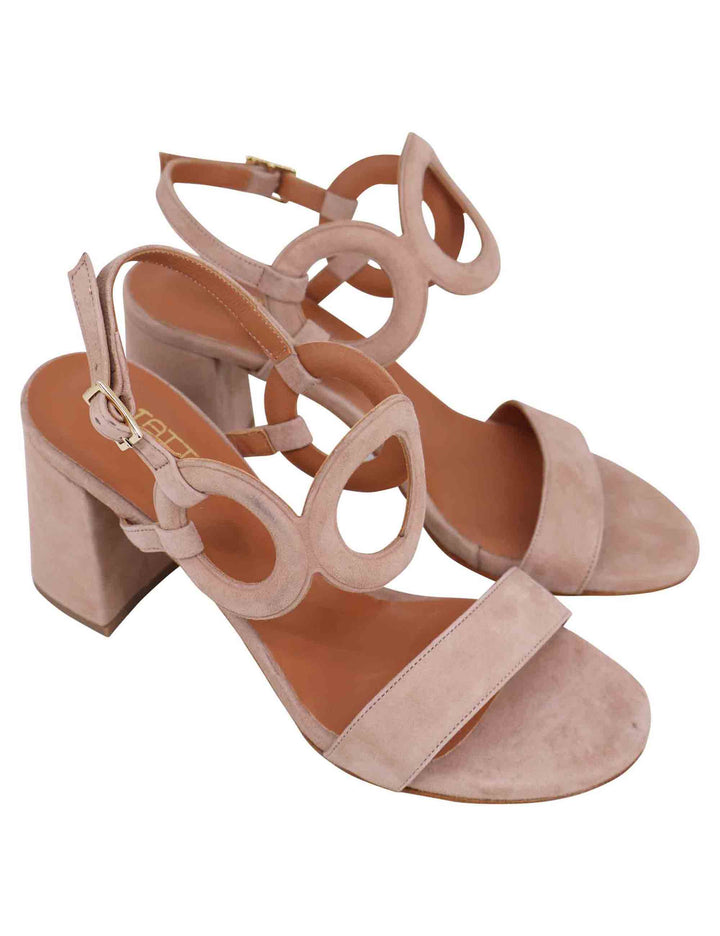 Spatarella Sandali slingback donna in camoscio beige con tacco alto e punta tonda Qualità Garantita