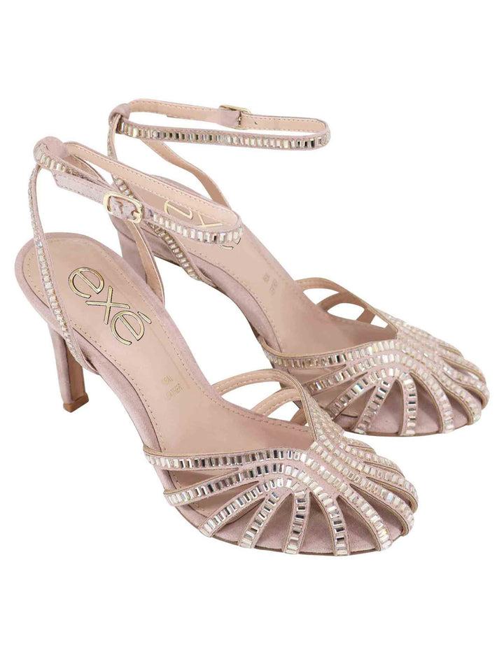 Spatarella Sandali donna in strass argento con tacco alto e cinturino alla caviglia Fino al 55% di sconto