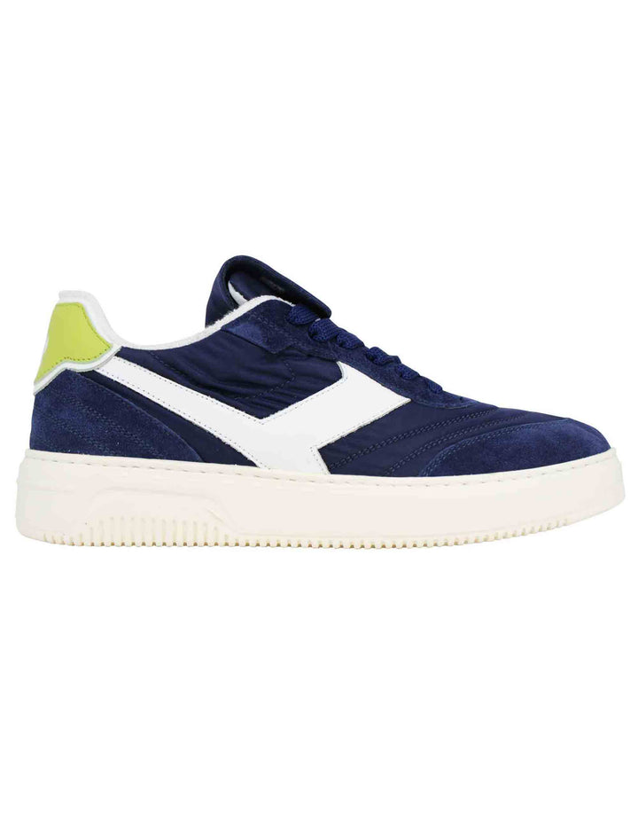 Spatarella Sneakers uomo Pdo in pelle e tessuto blu Saldi Di Fabbrica