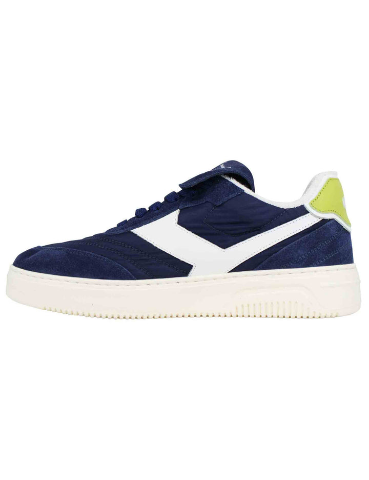 Spatarella Sneakers uomo Pdo in pelle e tessuto blu Saldi Di Fabbrica