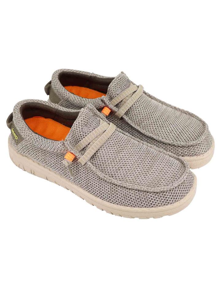 Spatarella Stringate uomo Samoa Wallabee Knit in tessuto verde I Più Venduti