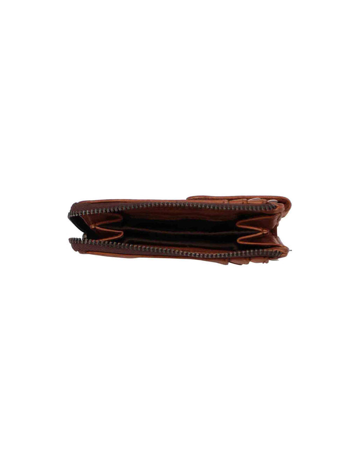 Spatarella Portacarte uomo con zip in pelle vintage cuoio Spedizione Gratuita