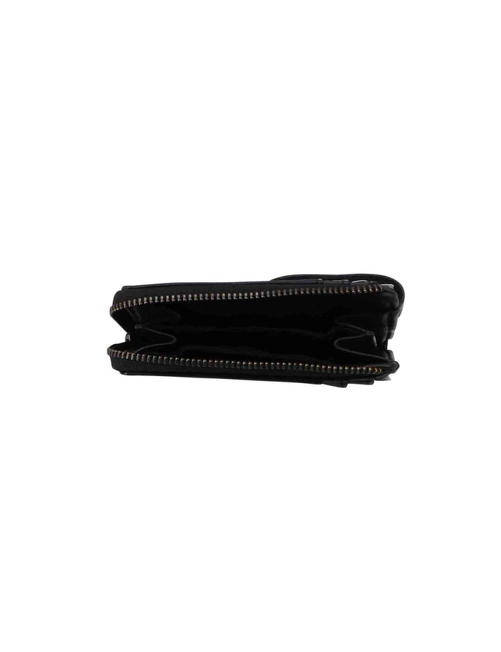 Spatarella Portacarte uomo con zip in pelle vintage nero Negozi Online