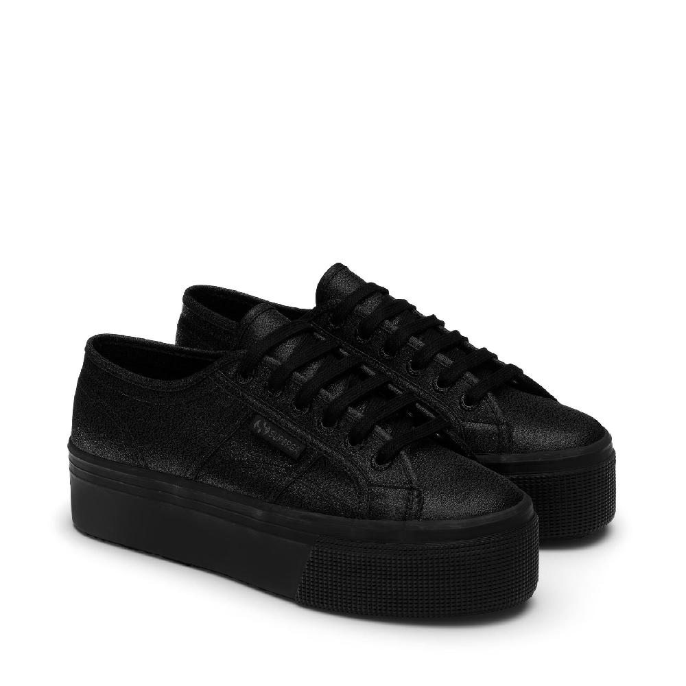 Superga 2790 PLATFORM LAMETOTAL BLACK In Linea