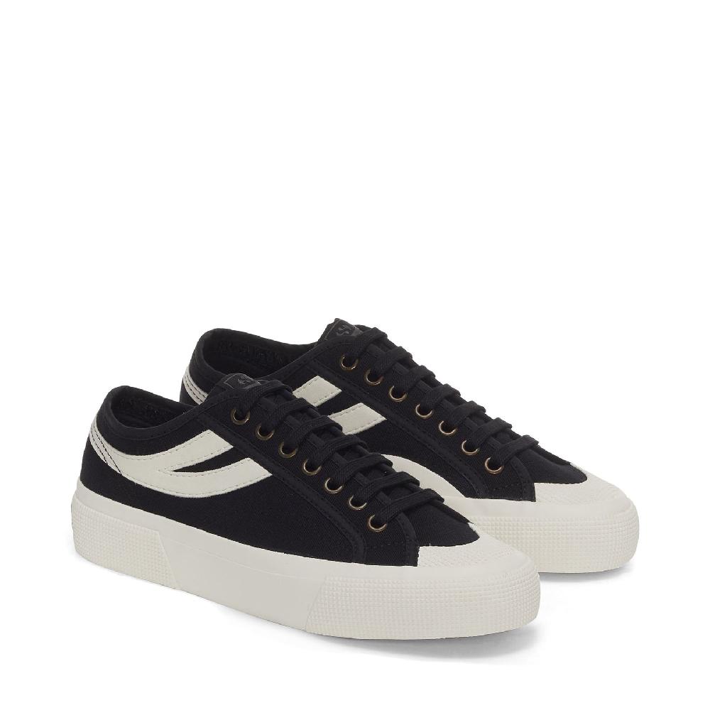 Superga 2750 PANATTA 3.0BLACK-WHITE AVORIO Consegna Veloce