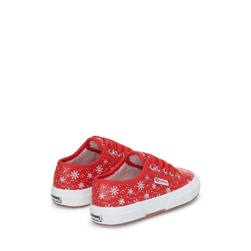 Superga 2750 KIDS VEGAN MATERIAL SNOWFLAKESRED-SNOWFLAKES Vendita Calda
