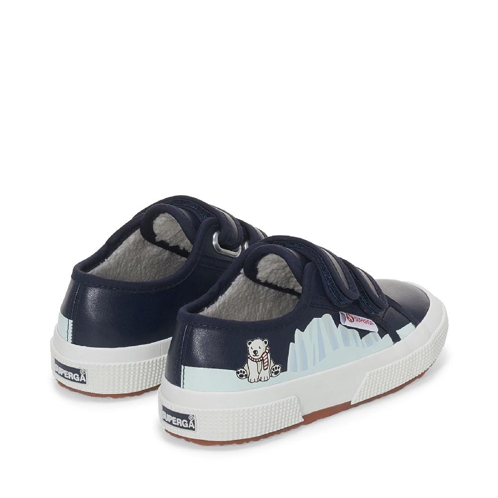 Superga 2750 KIDS STRAPS VEGAN MATERIAL POLAR BEARBLUE NAVY-POLAR BEAR Vendita Economica