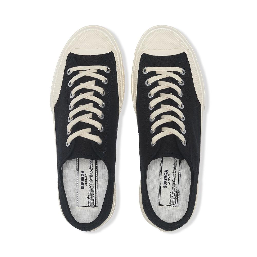 Superga 2432 WORKS LOW CUT COTTON CANVASBLACK-OFF WHITE In Linea