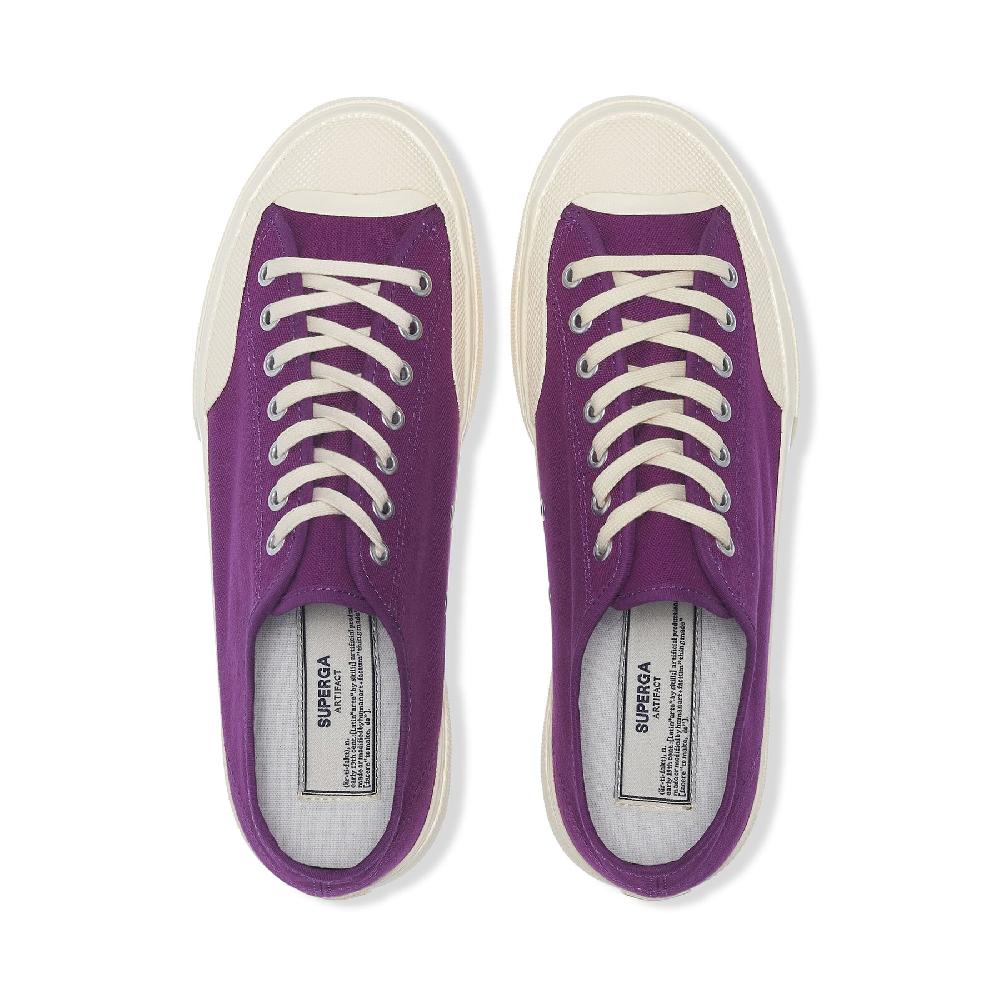 Superga 2432 WORKS LOW CUT COTTON CANVASPURPLE-OFF WHITE Nuovo