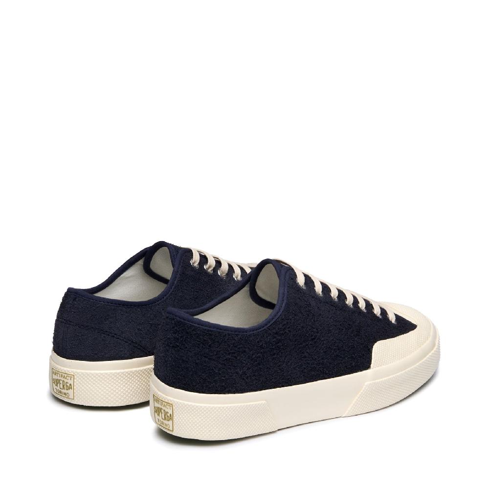Superga 2432 WORKS HAIRY SUEDENAVY-OFF WHITE Vendita