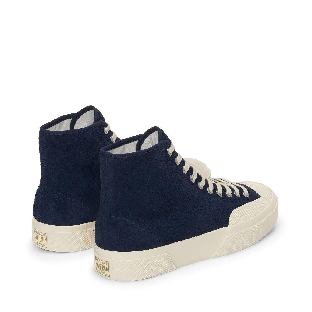 Superga 2433 WORKS HAIRY SUEDENAVY-OFF WHITE Spedizione Gratuita