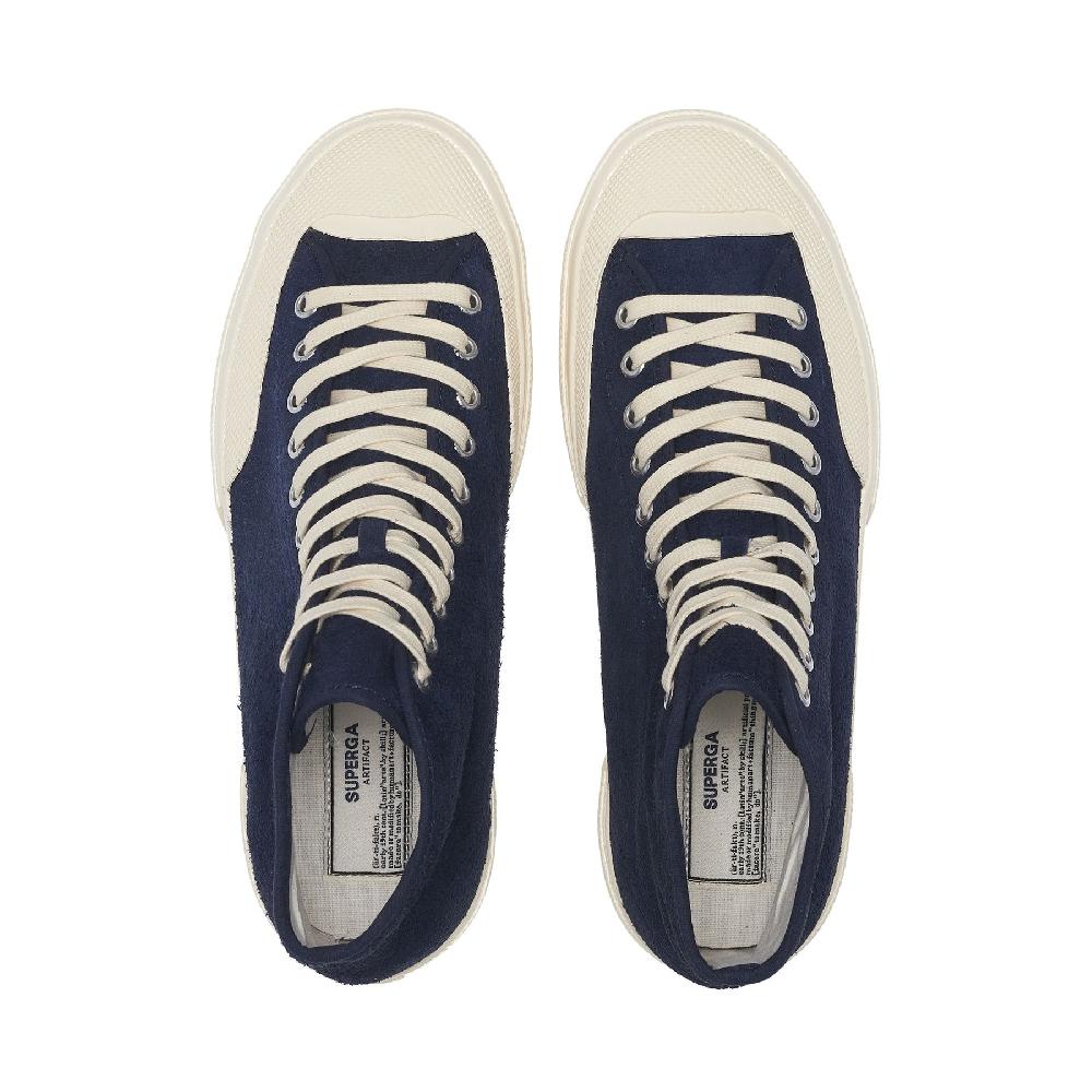 Superga 2433 WORKS HAIRY SUEDENAVY-OFF WHITE Spedizione Gratuita