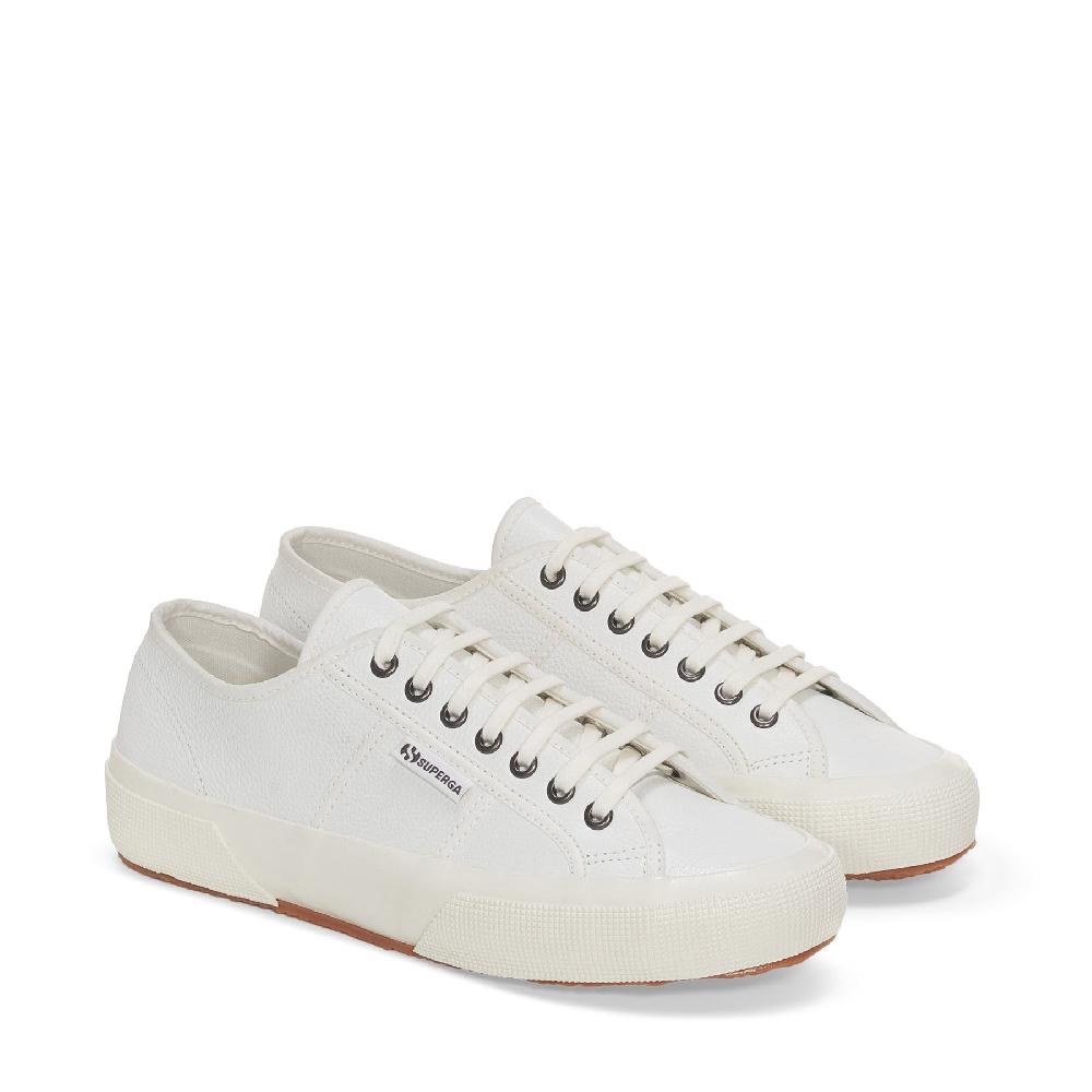 Superga 2750 OG LEATHERWHITE-WHITE AVORIO Soddisfazione Garantita