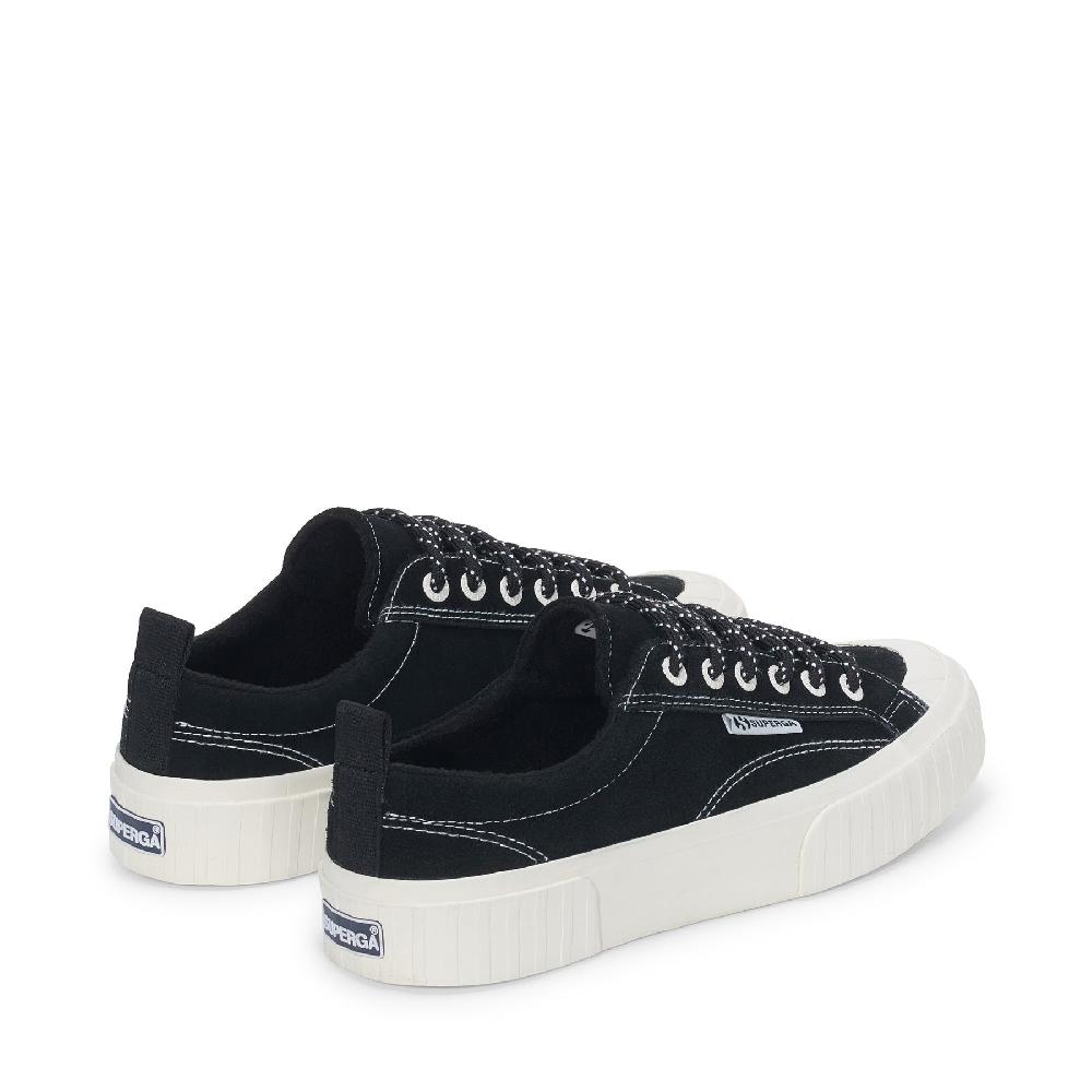 Superga 2630 STRIPE SUEDE CONTRAST STITCHINGBLACK-WHITE AVORIO-FAVORIO Novità