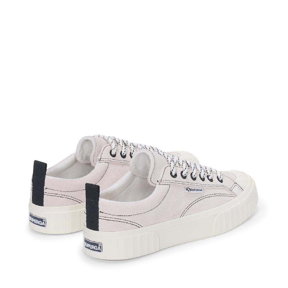 Superga 2630 STRIPE SUEDE CONTRAST STITCHINGWHITE AVORIO-BLACK-FAVORIO Presa