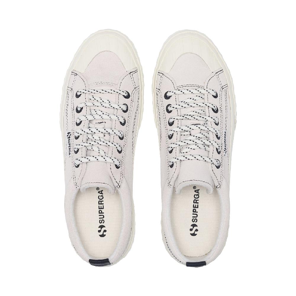 Superga 2630 STRIPE SUEDE CONTRAST STITCHINGWHITE AVORIO-BLACK-FAVORIO Presa