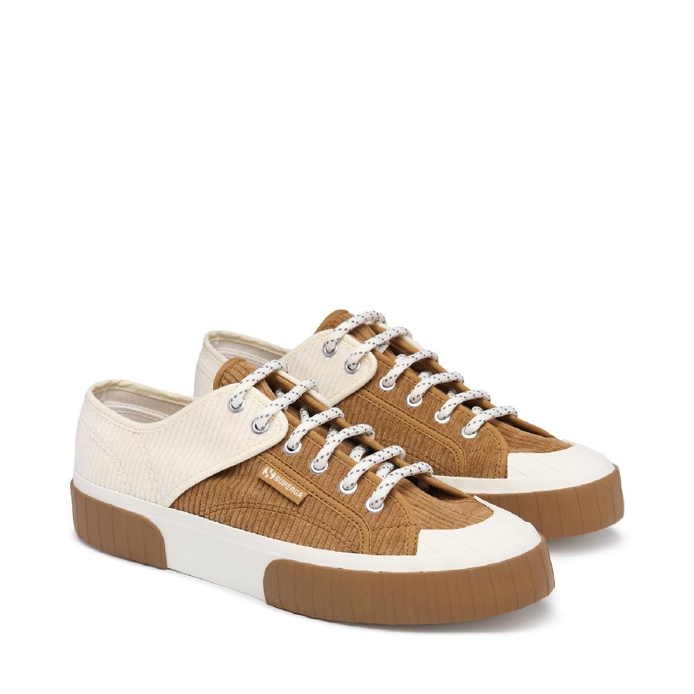 Superga 2630 PANELS CORDUROYDUON-WHITE AVORO Sconto