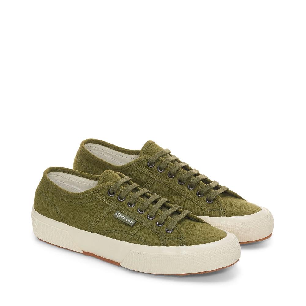 Superga 2750 OG HERRINGBONEGREEN-OFF WHITE Economico