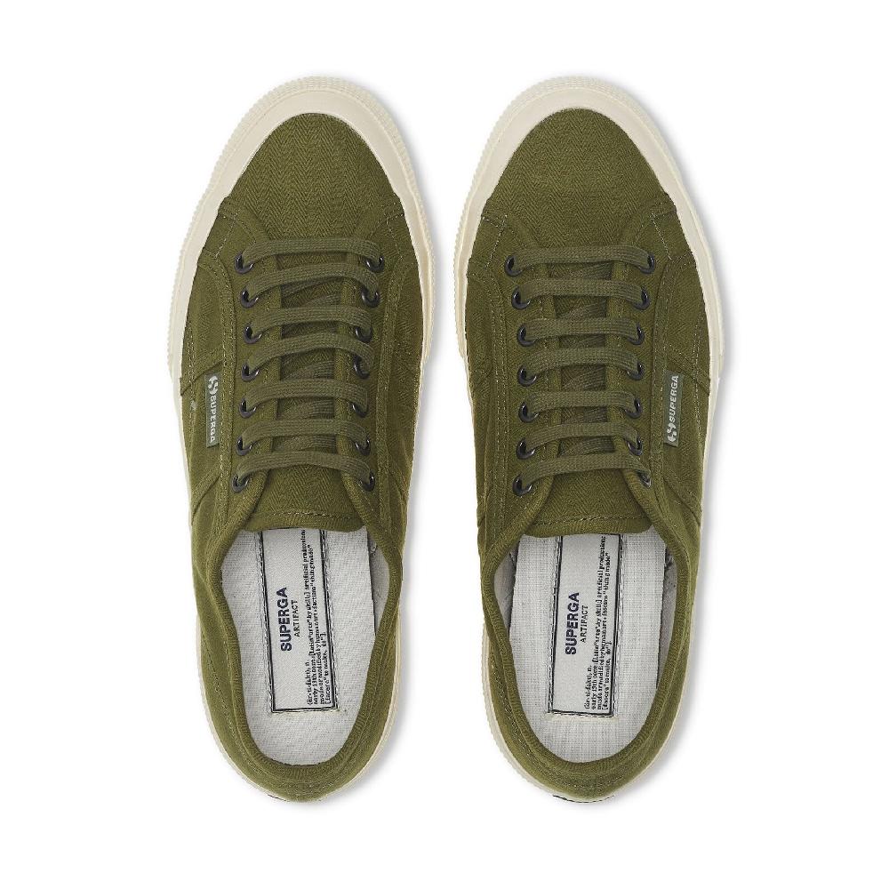 Superga 2750 OG HERRINGBONEGREEN-OFF WHITE Economico