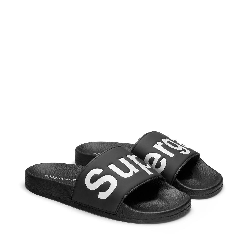 Superga 1908 SLIDES POLYSOFTBLACK-WHITE Vendita Calda