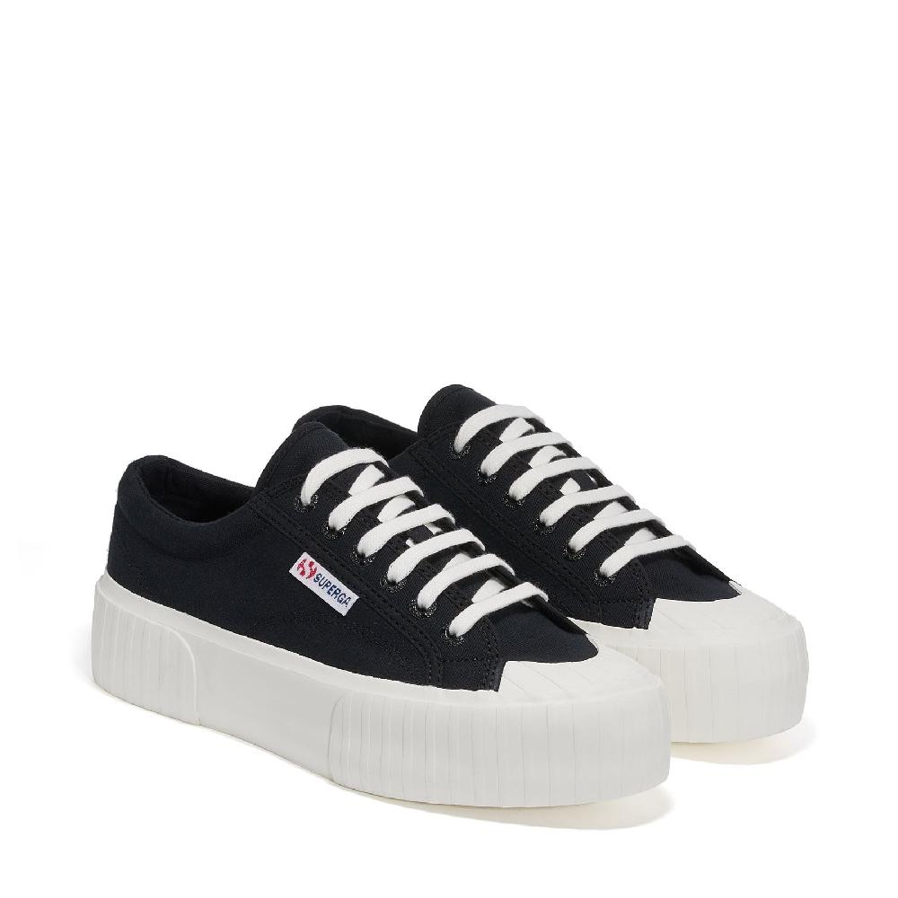 Superga 2631 STRIPE PLATFORMBLACK-WHITE AVORIO I Più Venduti