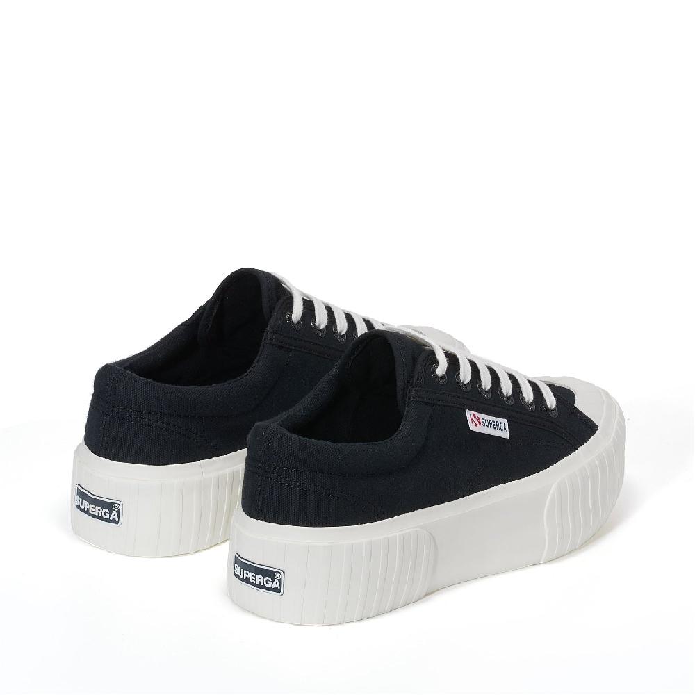 Superga 2631 STRIPE PLATFORMBLACK-WHITE AVORIO I Più Venduti