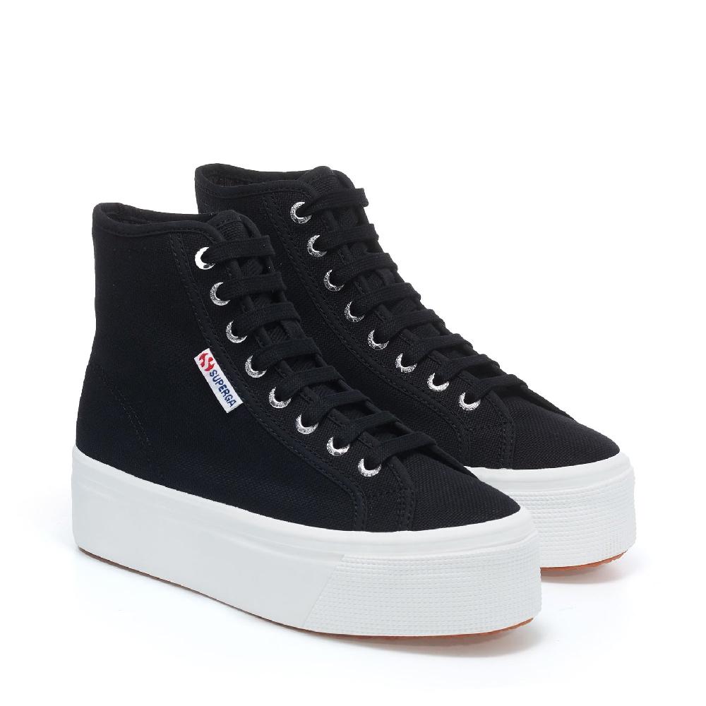 Superga 2708 HI TOPBLACK-FWHITE In Saldo