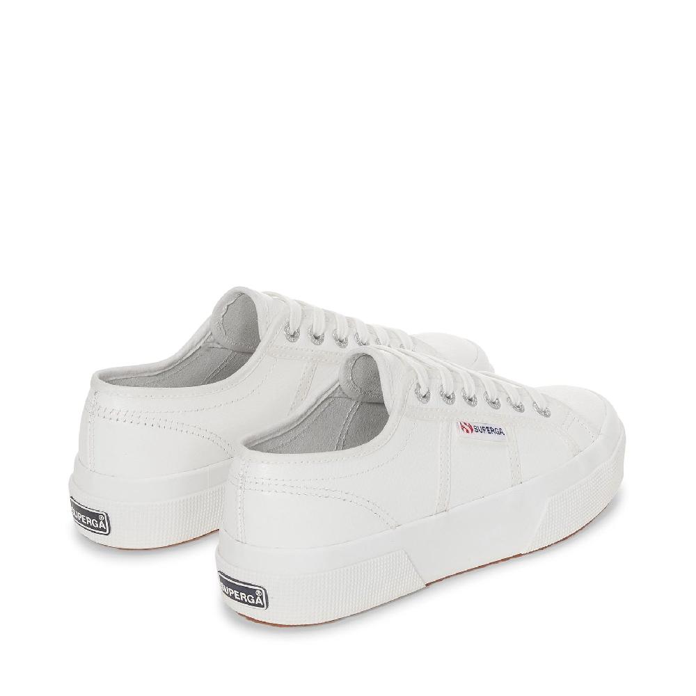 Superga 2740 PLATFORM TUMBLED LEATHERWHITE Soddisfazione Garantita