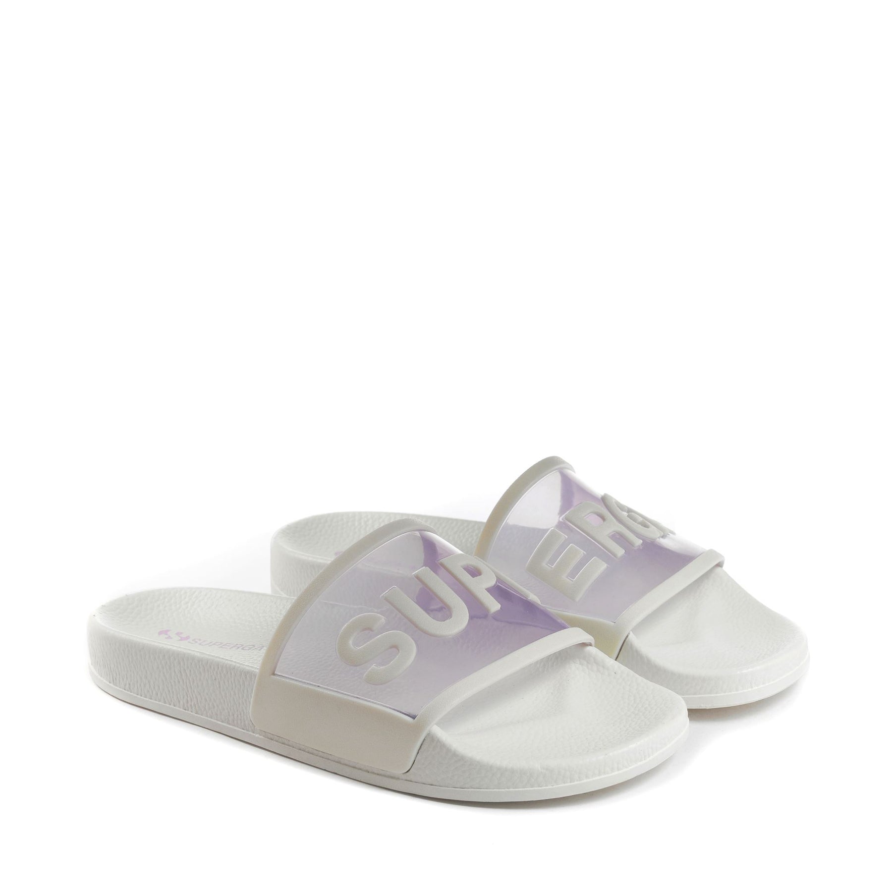 Superga 1908 SLIDES CLEAR IDENTITYWHITE AVORIO-VIOLET LILLA Fino Al -60%