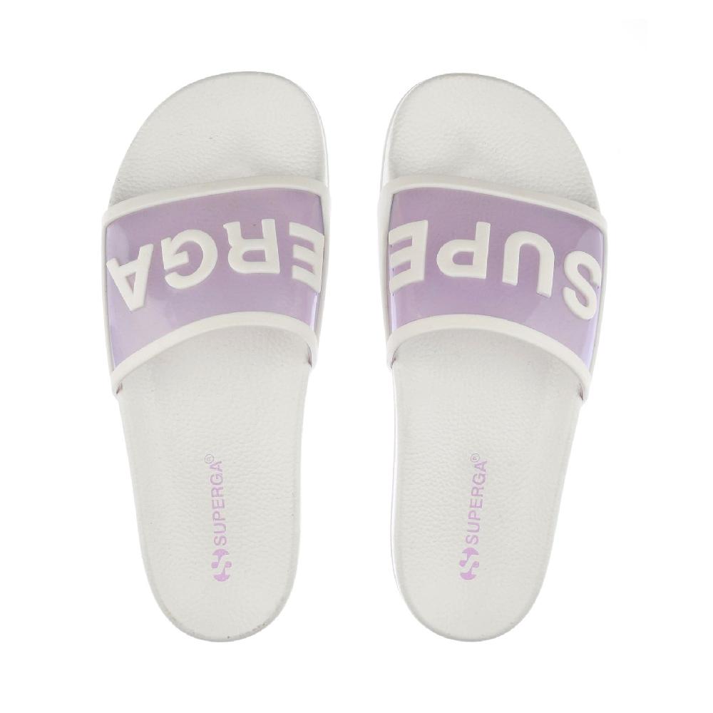 Superga 1908 SLIDES CLEAR IDENTITYWHITE AVORIO-VIOLET LILLA Fino Al -60%