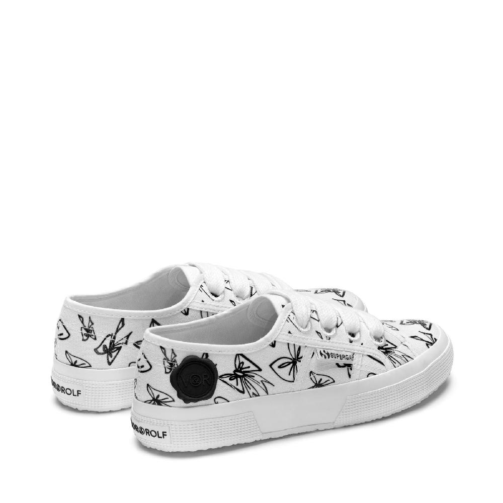 Superga 2750 PRINT BOWWHITE-BLACK In Saldo