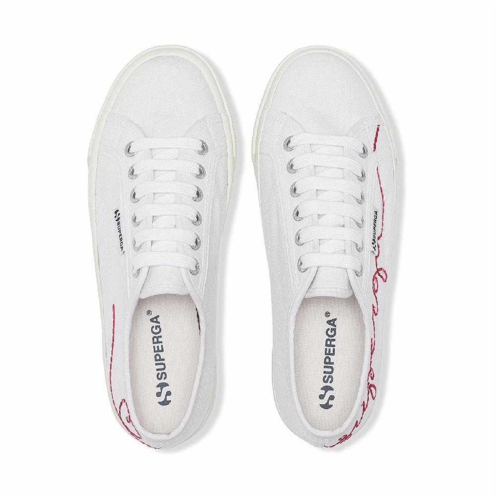Superga 2790 RED EMBROIDERYWHITE-RED FLAME FAVORIO Shopping Online