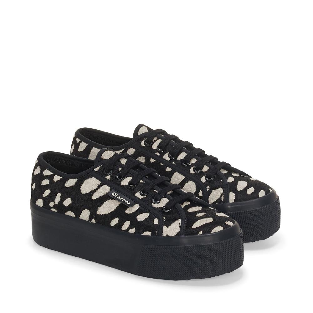 Superga 2790 DK DALMATIAN CALF HAIRBLACK-BEIGE Prezzo Ridotto