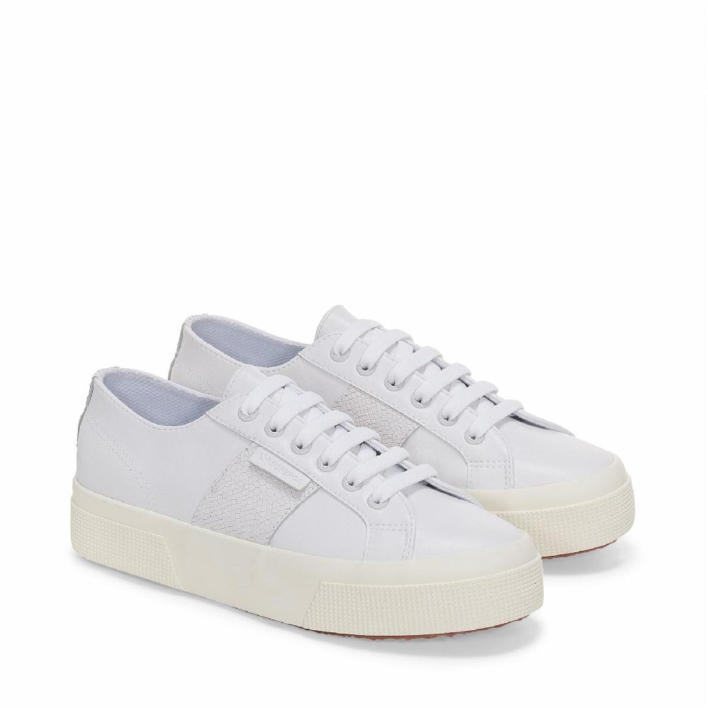 Superga 2740 PLATFORM SNAKEWHITE-SILVER-FAVORIO Saldi