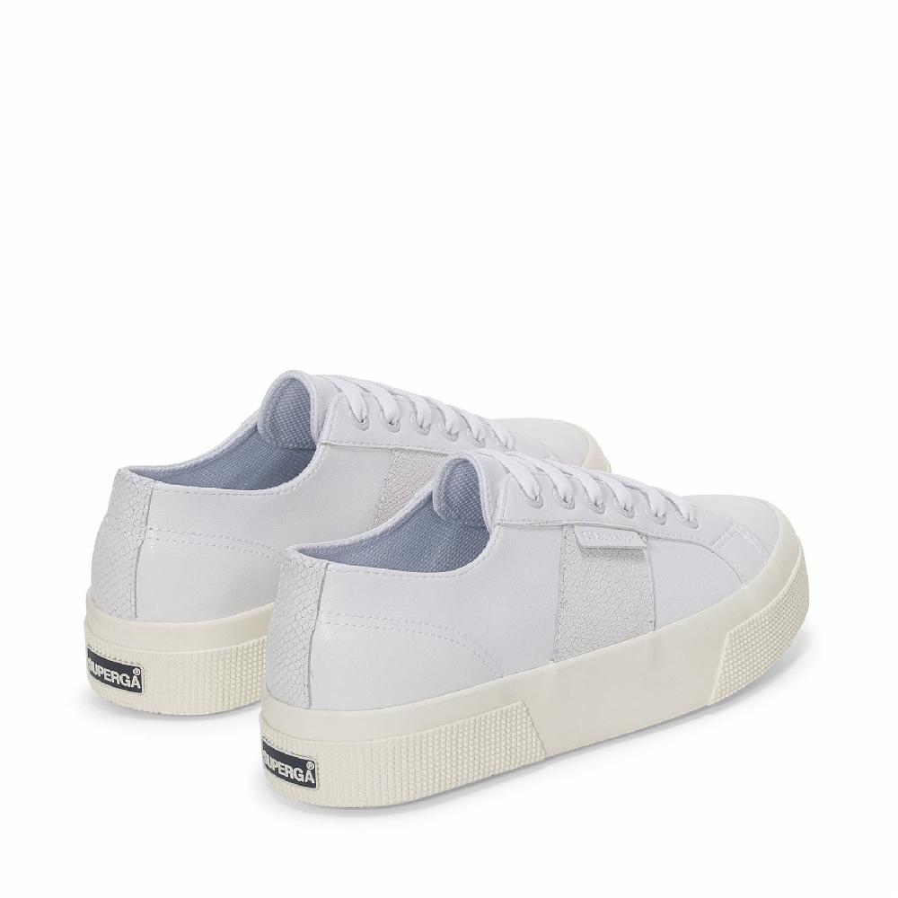 Superga 2740 PLATFORM SNAKEWHITE-SILVER-FAVORIO Saldi