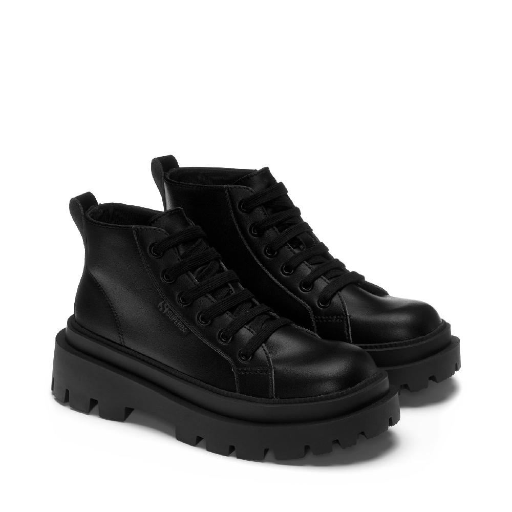 Superga 3052 ALPINA APEX MID VEGAN MATERIALTOTAL BLACK In Linea