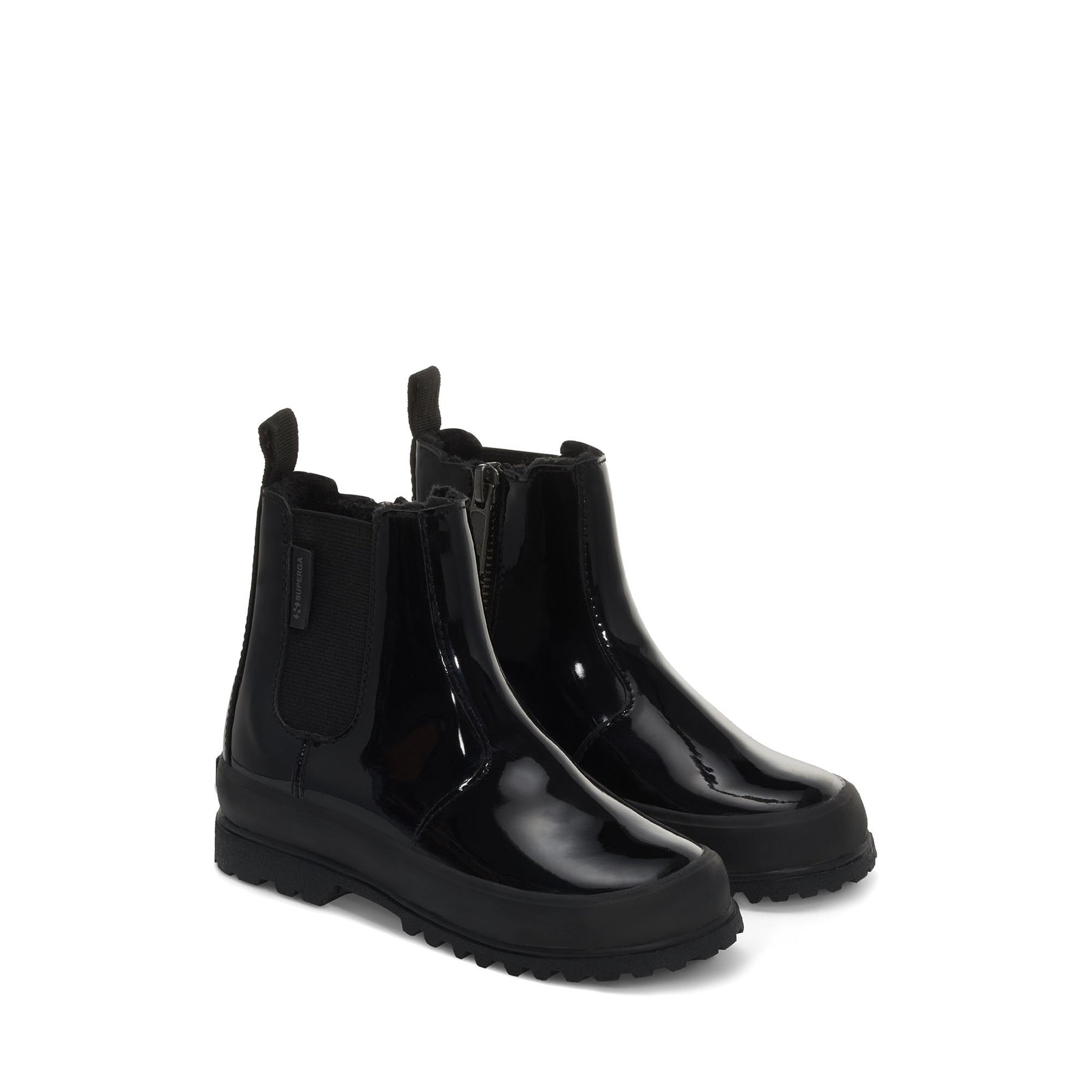 Superga 2666 KIDS ALPINA SHINY SYNTHETICTOTAL BLACK In Vendita