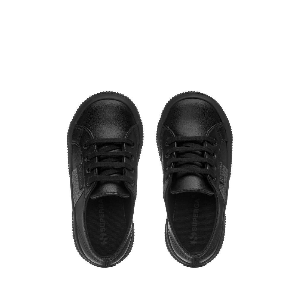 Superga 2750 KIDS SYNTHETIC MATERIAL GLITTERTOTAL BLACK Saldi