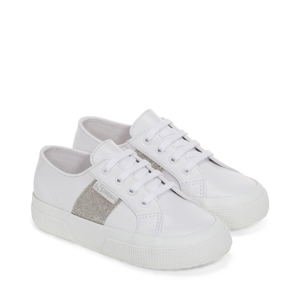 Superga 2750 KIDS SYNTHETIC MATERIAL GLITTERWHITE-SILVER Offerte