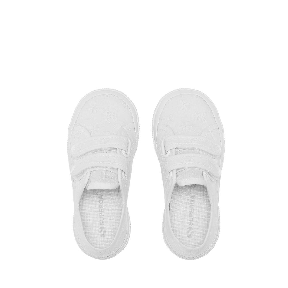 Superga 2750 KIDS STRAPS FLOWER SANGALLOTOTAL WHITE Promozione Limitata