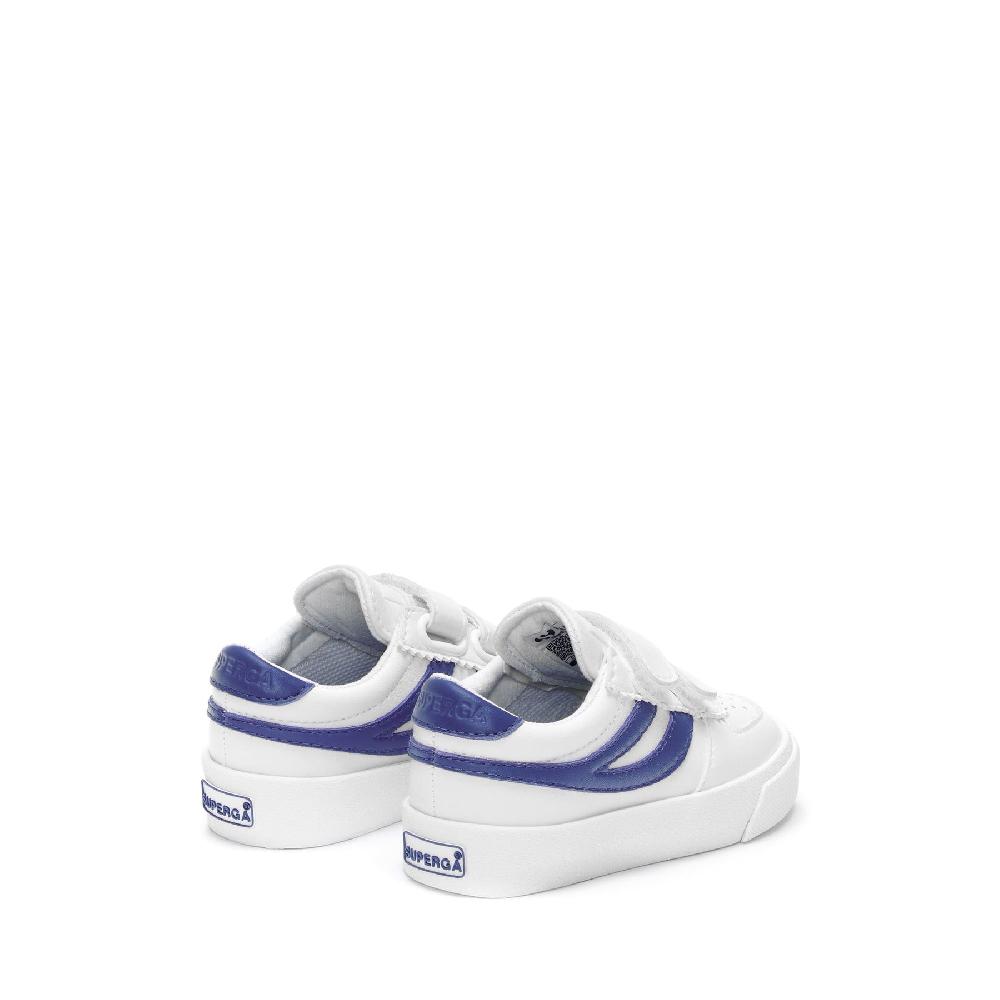 Superga 2846 KIDS SEATTLE STRAPS VEGAN MATERIALWHITE-BLUE ROYAL Soddisfazione Garantita