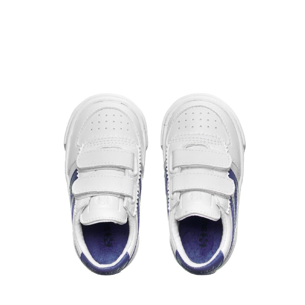Superga 2846 KIDS SEATTLE STRAPS VEGAN MATERIALWHITE-BLUE ROYAL Soddisfazione Garantita