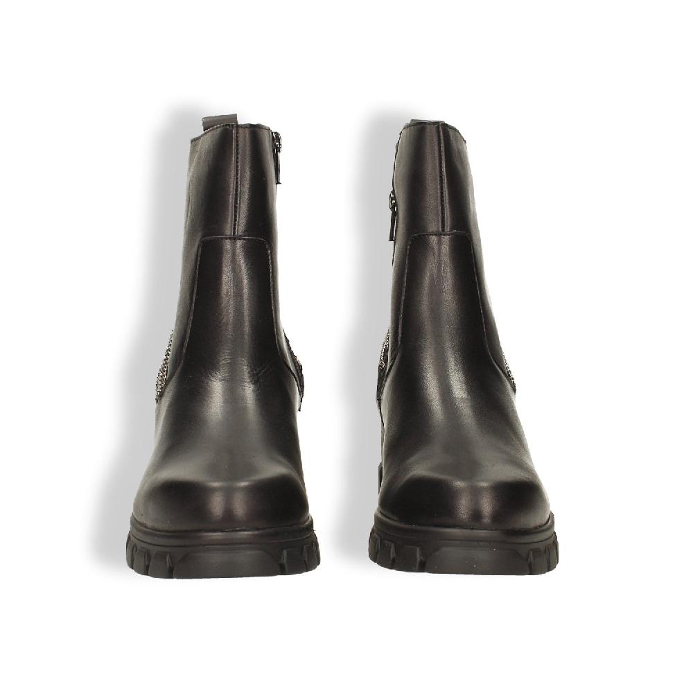 Tata Italia Stivaletti in vera pelle con zip decorativa. Tacco alto 6cm Fino Al -60%