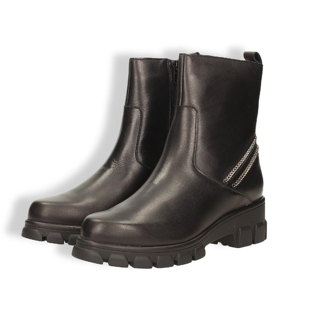 Tata Italia Stivaletti in vera pelle con zip decorativa. Tacco alto 6cm Fino Al -60%
