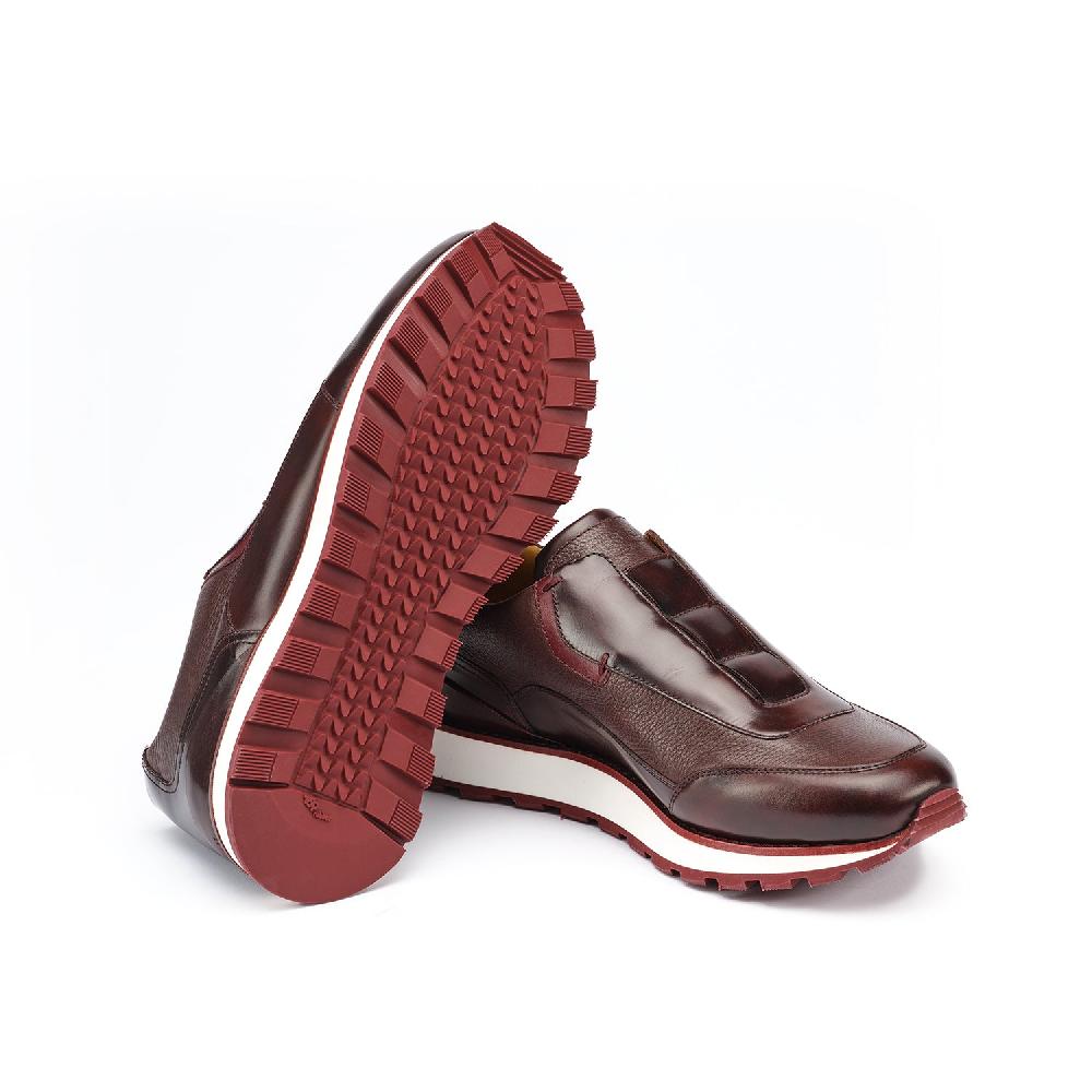 A.Testoni MOENA SNEAKER ROYAL CALF + GRAINED CALF ° Nuova
