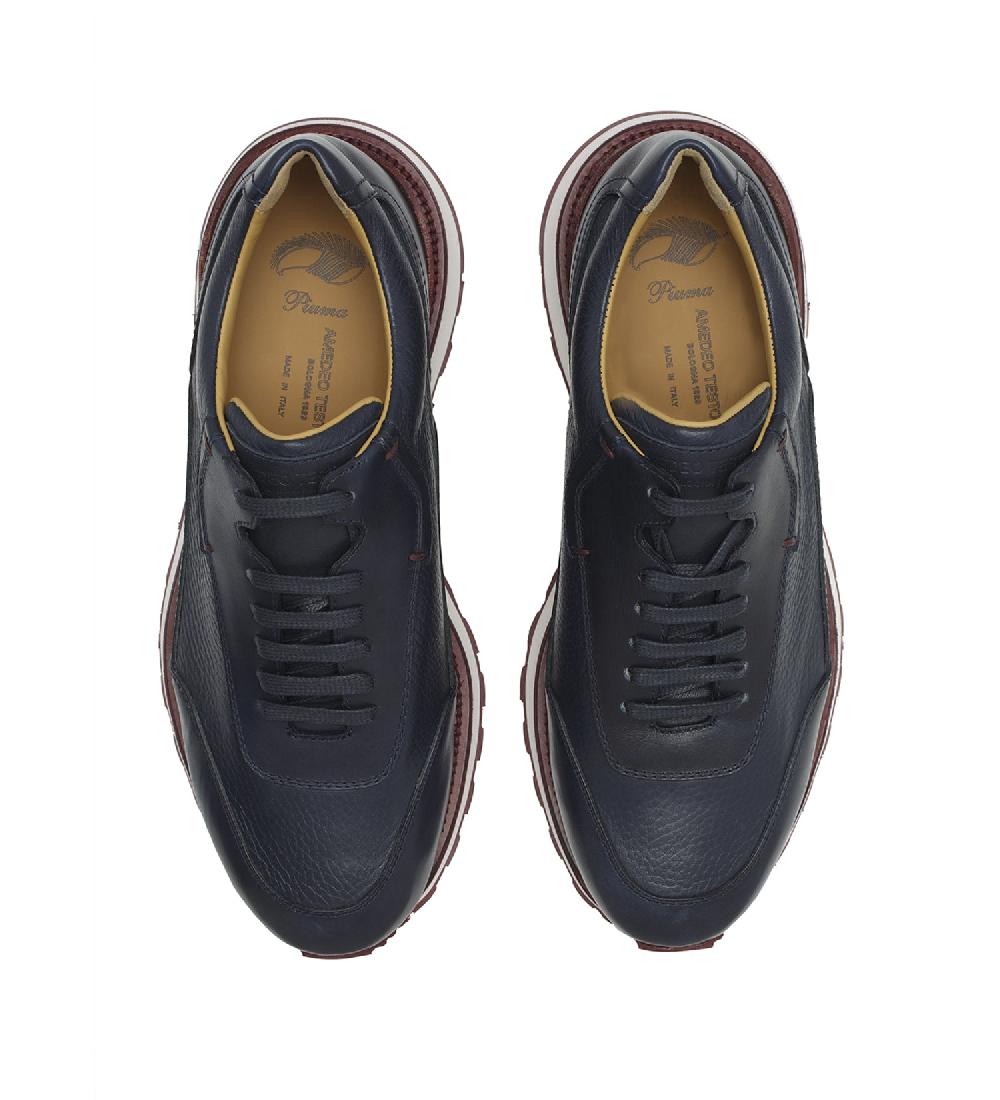 A.Testoni MOENA SNEAKERS CHUNKY IN PELLE E CERVO 2025