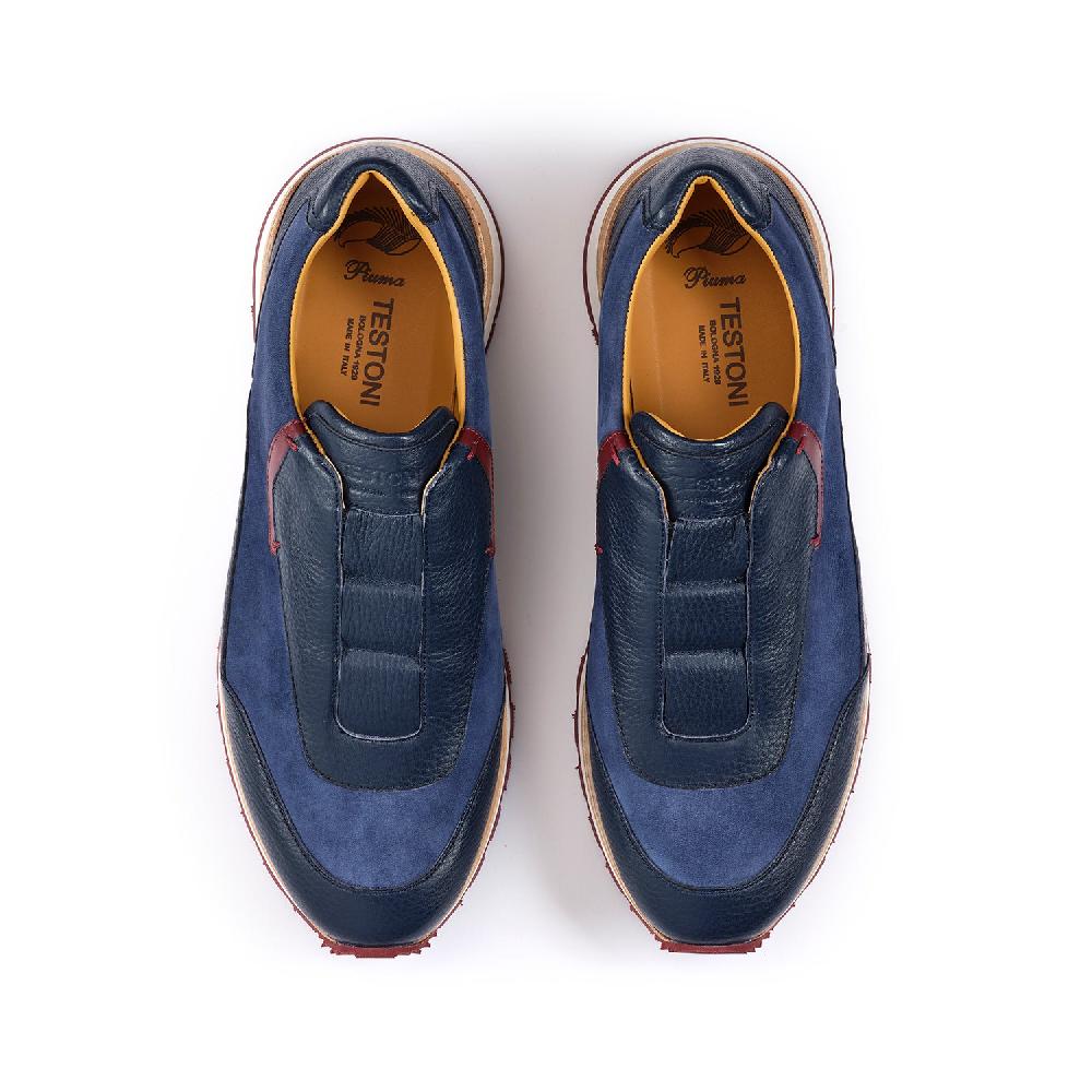 A.Testoni MOENA SNEAKER NUBUK CALF+DEER ° Italy