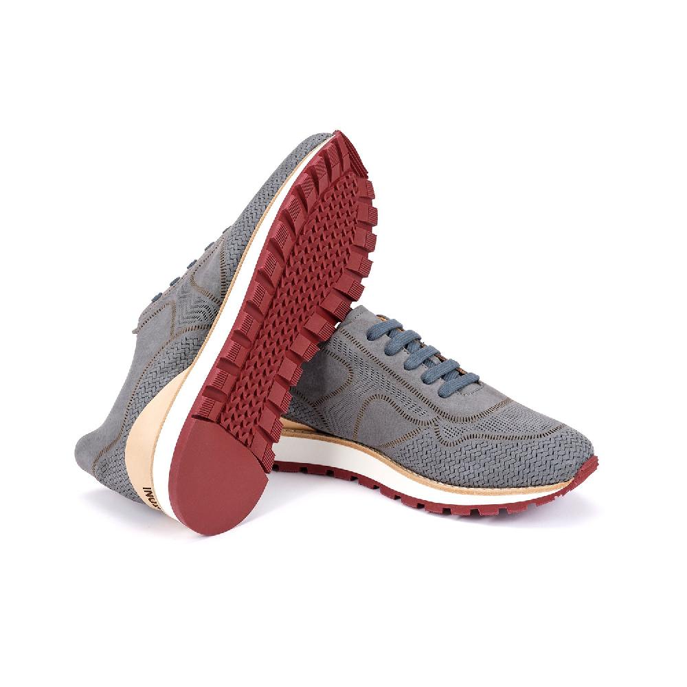 A.Testoni MOENA SNEAKER NUBUK CALF LASERATO SPINA Italia